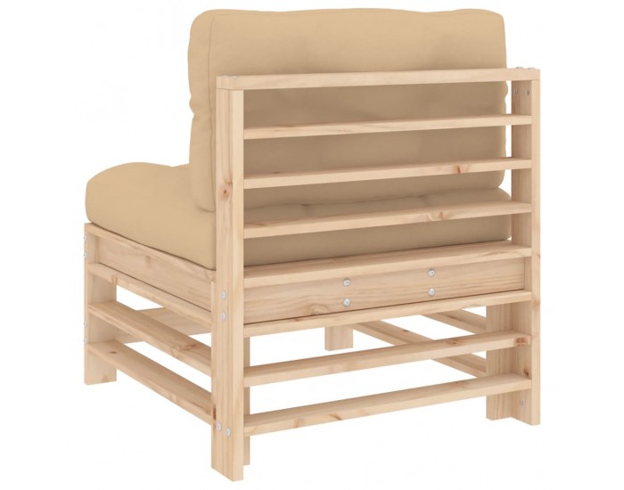 Sonata H Среден диван с възглавници, борово дърво масив