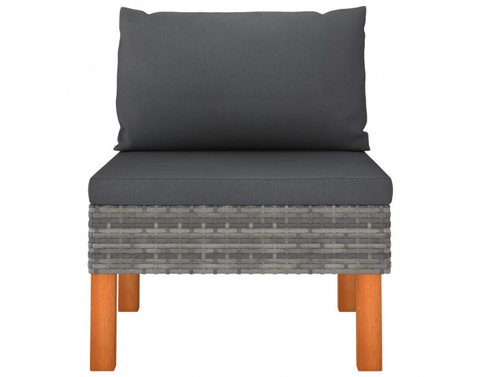 Sonata H Градински лаундж комплект, 3 части, полиратан и евкалипт масив