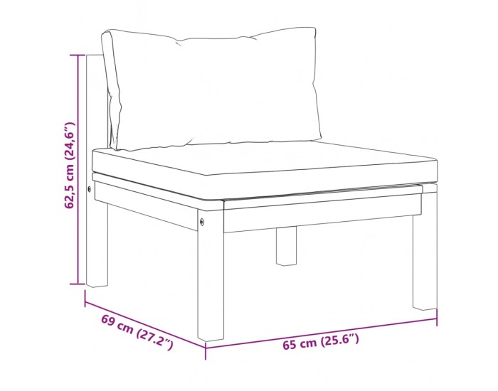 Sonata H Комплект диван 2 части с кремавобели възглавници акация масив