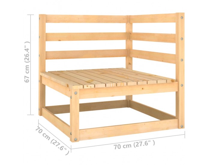 Sonata H Градински лаундж комплект, 2 части, с възглавници, бор масив