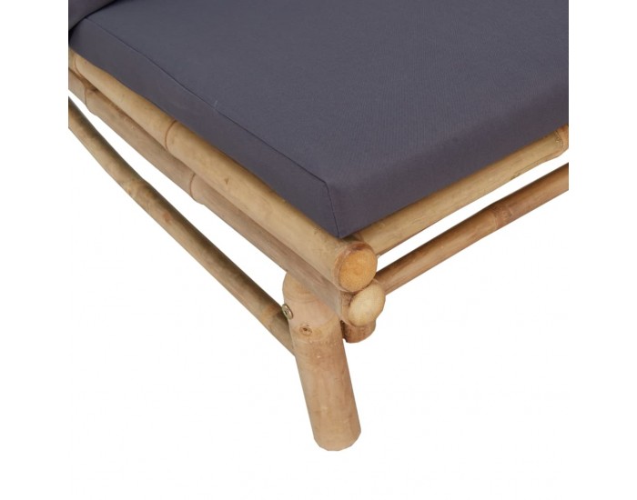 Sonata H Градински лаундж комплект тъмносиви възглавници 2 части бамбук