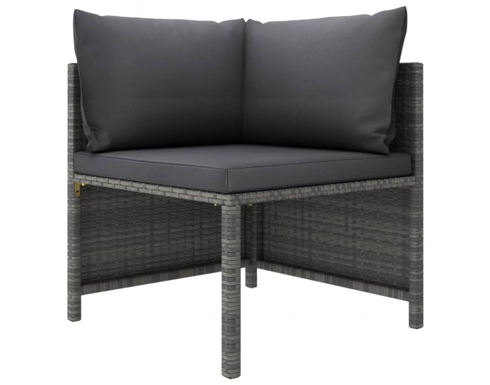 Sonata H 2-местен градински диван с възглавници, сив, полиратан