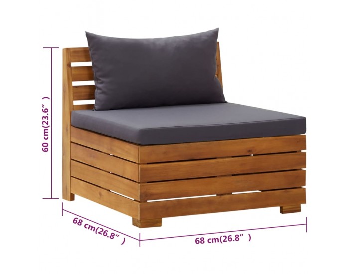 Sonata H 2-местен градински диван с възглавници, акация масив
