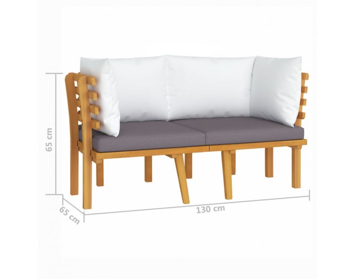 Sonata H 2-местен градински диван с възглавници, акация масив