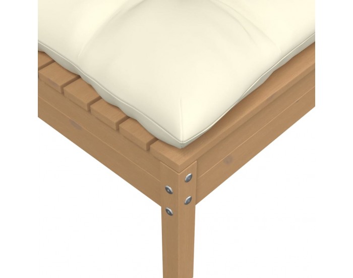 Sonata H 2-местен градински диван с кремави възглавници, бор масив Sonata H 2-местен градински диван с кремави възглавници, бор масив