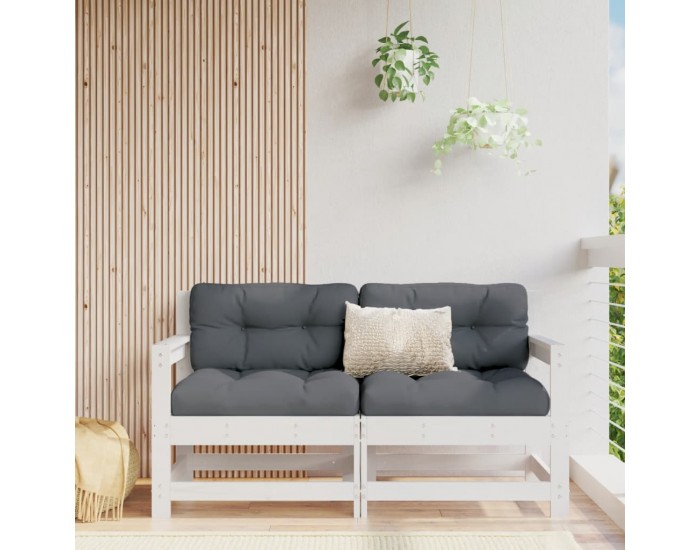Sonata H Градински ъглови дивани, 2 бр, бели, бор масив