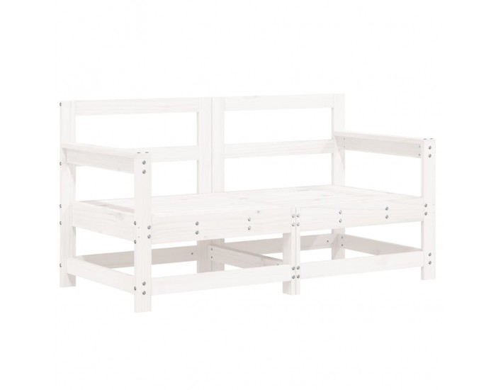 Sonata H Градински ъглови дивани, 2 бр, бели, бор масив