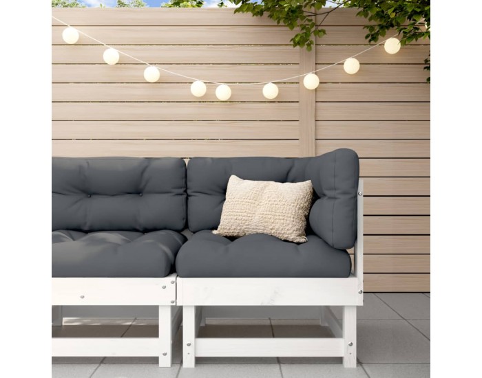 Sonata H Градински ъглов диван, бял, бор масив