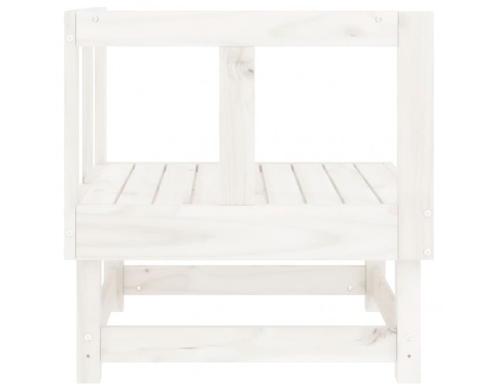 Sonata H Градински ъглов диван, бял, бор масив