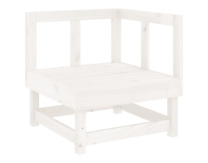 Sonata H Градински ъглов диван, бял, бор масив