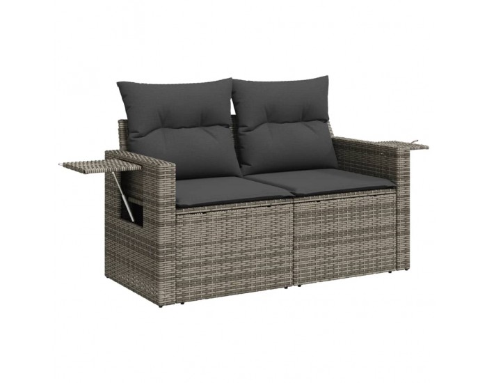 Sonata H Градински комплект диван с възглавници 11 части сив полиратан