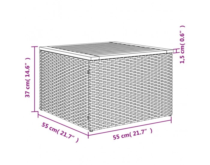Sonata H Градински комплект диван с възглавници 11 части сив полиратан