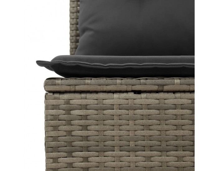 Sonata H Градински комплект диван с възглавници 11 части сив полиратан