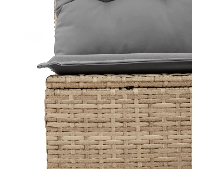 Sonata H Градински комплект диван с възглавници 9 части бежов полиратан