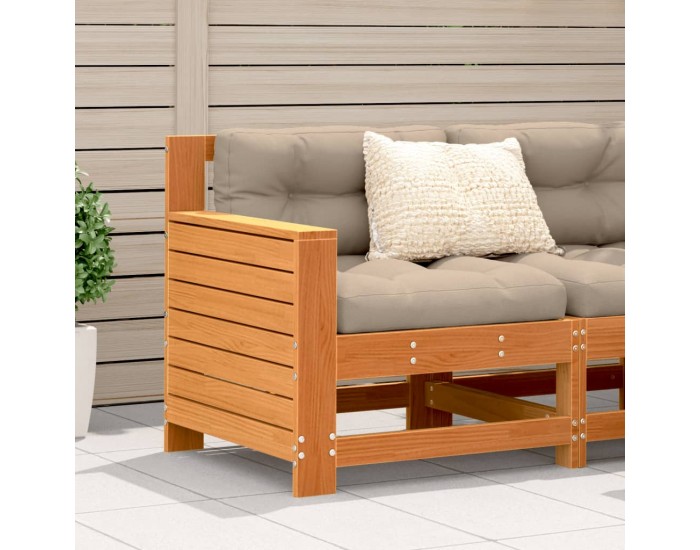 Sonata H Градинско кресло с подлакътник с възглавница восъчнокафяв бор