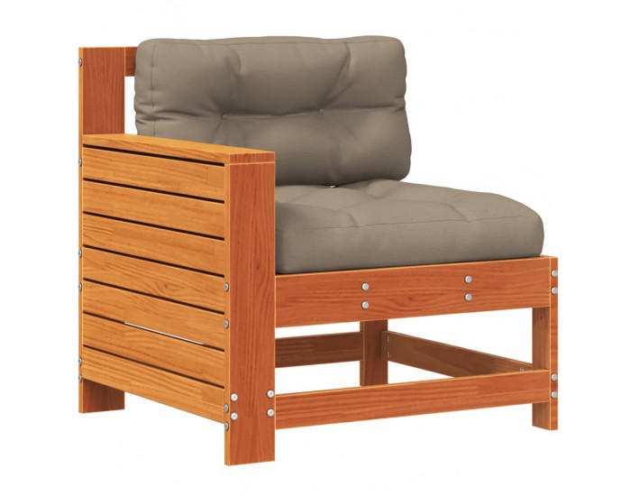 Sonata H Градинско кресло с подлакътник с възглавница восъчнокафяв бор