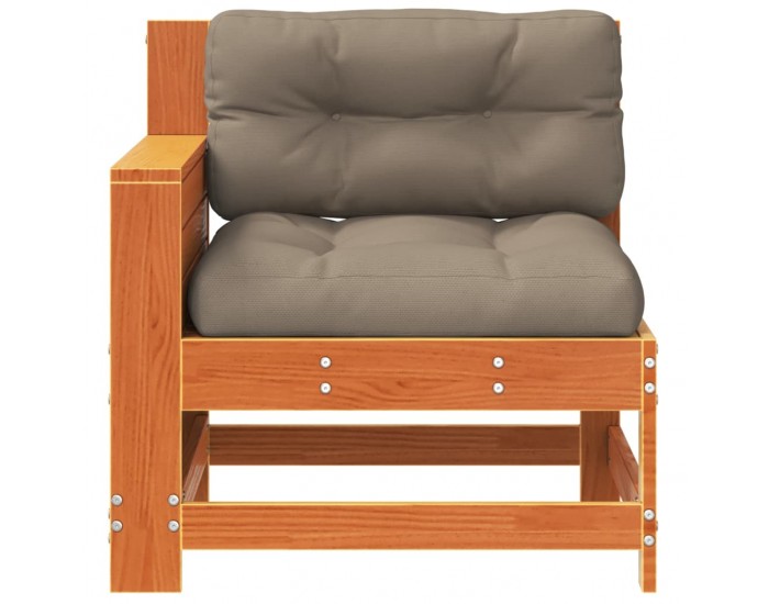 Sonata H Градинско кресло с подлакътник с възглавница восъчнокафяв бор