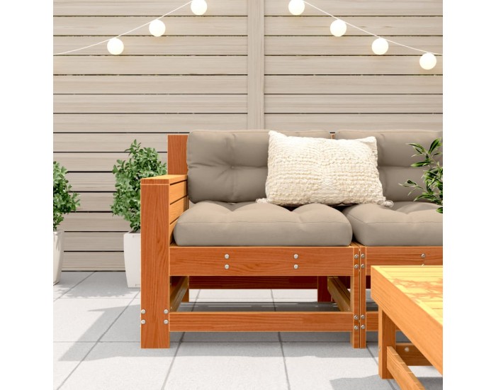 Sonata H Градинско кресло с подлакътник с възглавница восъчнокафяв бор