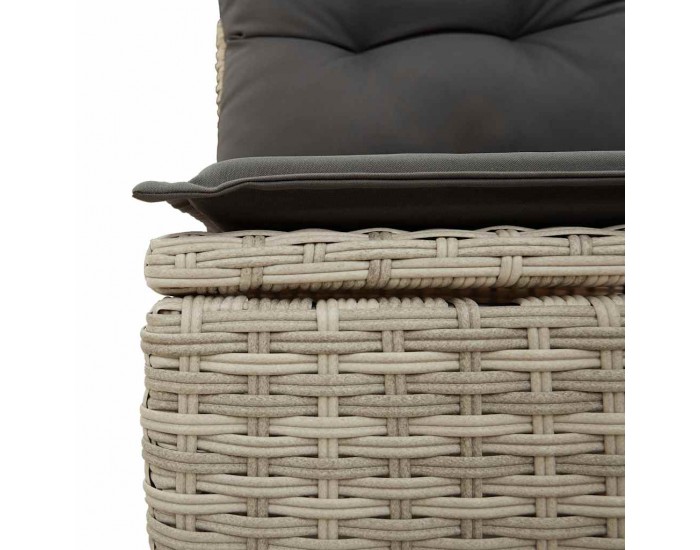 Sonata H Градински комплект с възглавници, 6 части, светлосив полиратан