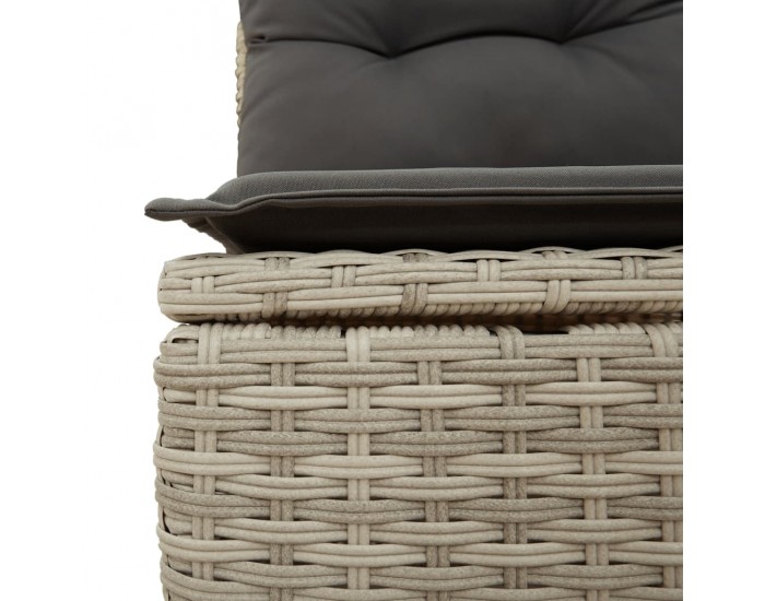 Sonata H Градински комплект с възглавници, 10 части, светлосив полиратан