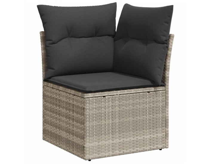 Sonata H Градински комплект с възглавници, 10 части, светлосив полиратан