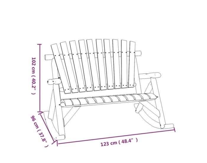 Sonata H 2-местна градинска пейка люлка 123x96x102 см масивен смърч