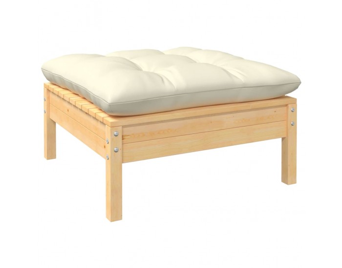 Sonata H Градински комплект от 3 части с кремави възглавници бор масив