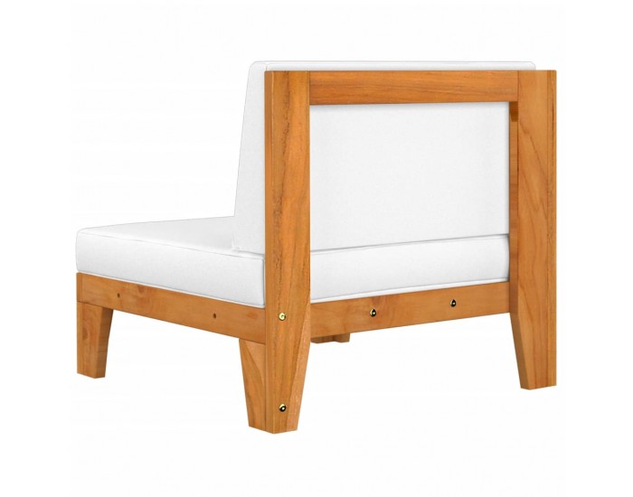 Sonata H Модулен ъглов диван с кремавобели възглавници, акация масив