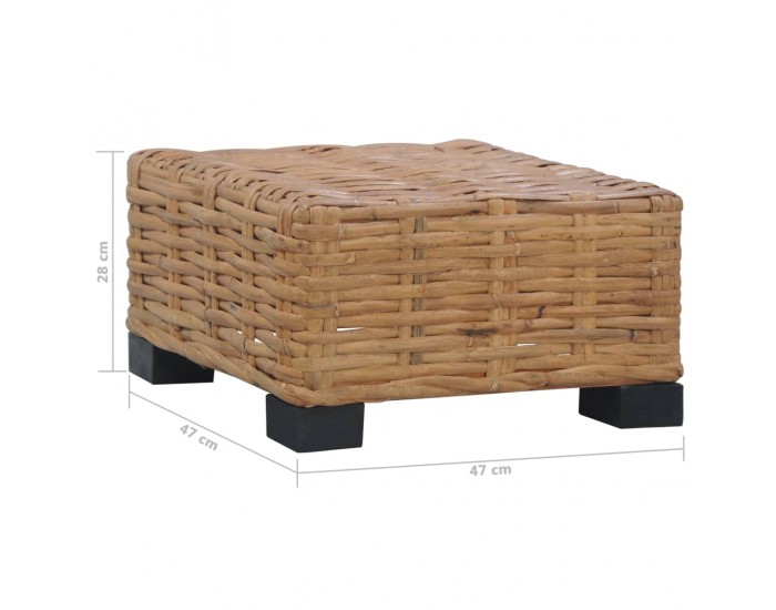 Sonata H Маса за кафе, 47x47x28 см, естествен ратан