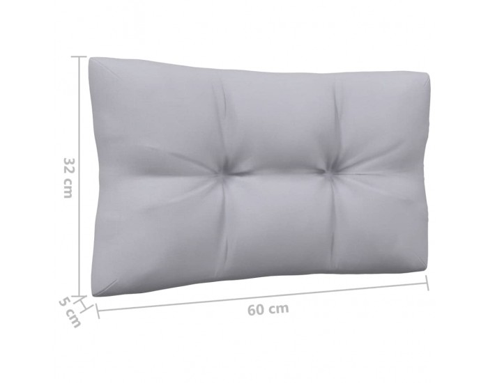 Sonata H 2-местен градински диван със сиви възглавници, бор масив