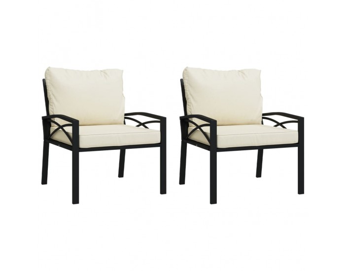 Sonata H Градински столове с пясъчни възглавници 2 бр 68x76x79см стомана