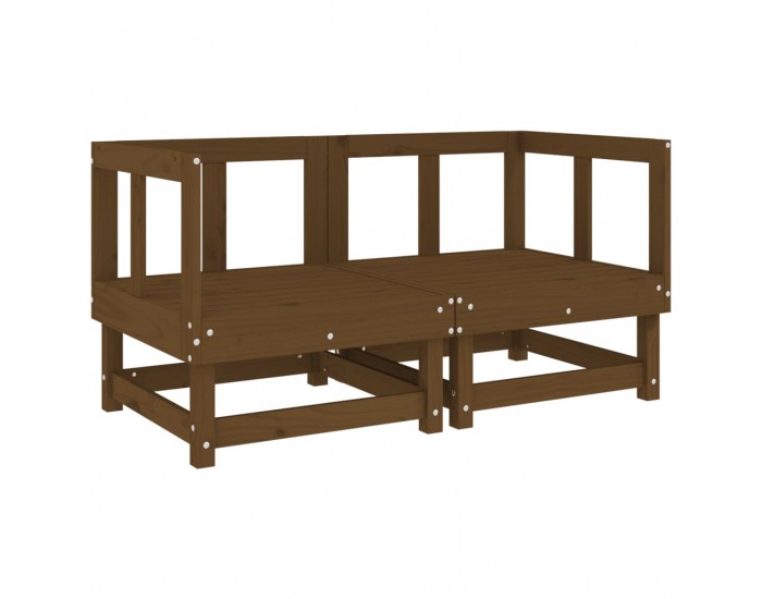 Sonata H Градински ъглови дивани, 2 бр, меденокафяви, бор масив