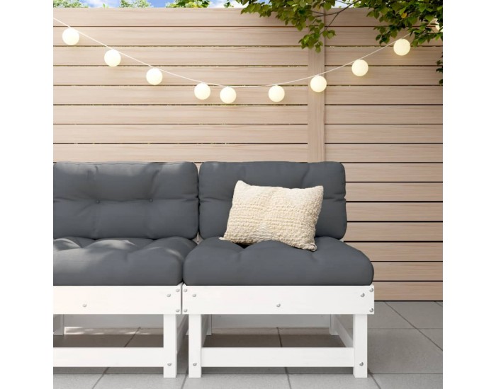 Sonata H Градински среден диван, бял, бор масив