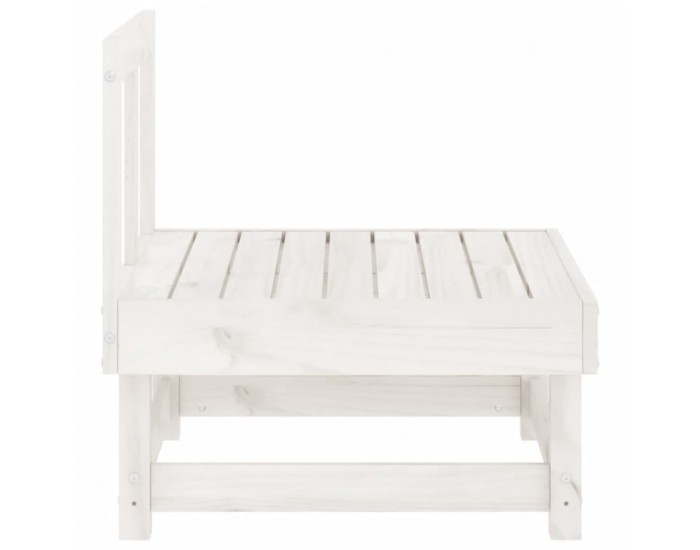 Sonata H Градински среден диван, бял, бор масив