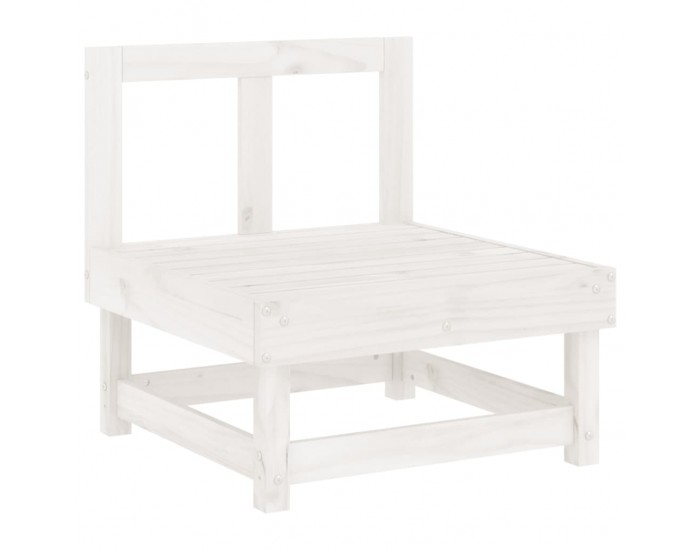 Sonata H Градински среден диван, бял, бор масив