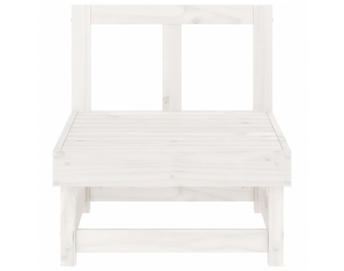 Sonata H Градински среден диван, бял, бор масив