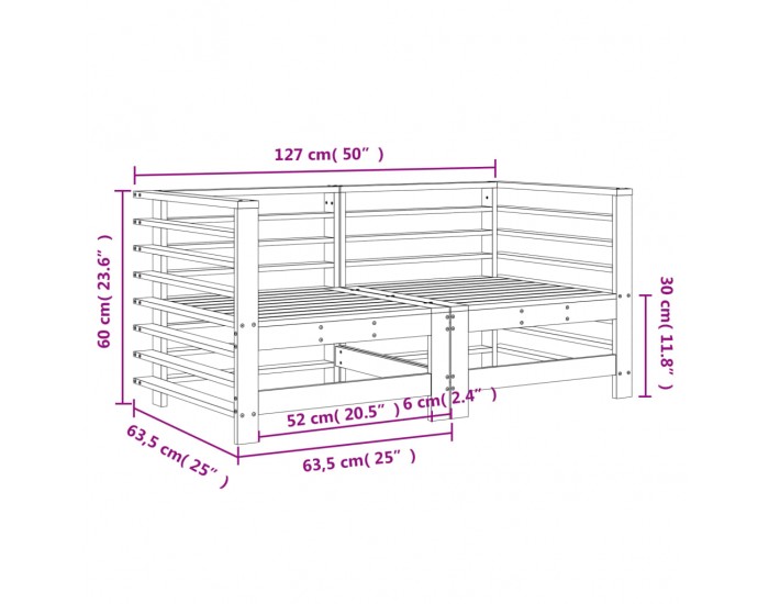 Sonata H Градински ъглови дивани, 2 бр, импрегниран бор