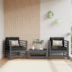 Sonata H Градински столове, 2 бр, сиви, борово дърво масив - Инструменти, Аксесоари за градината