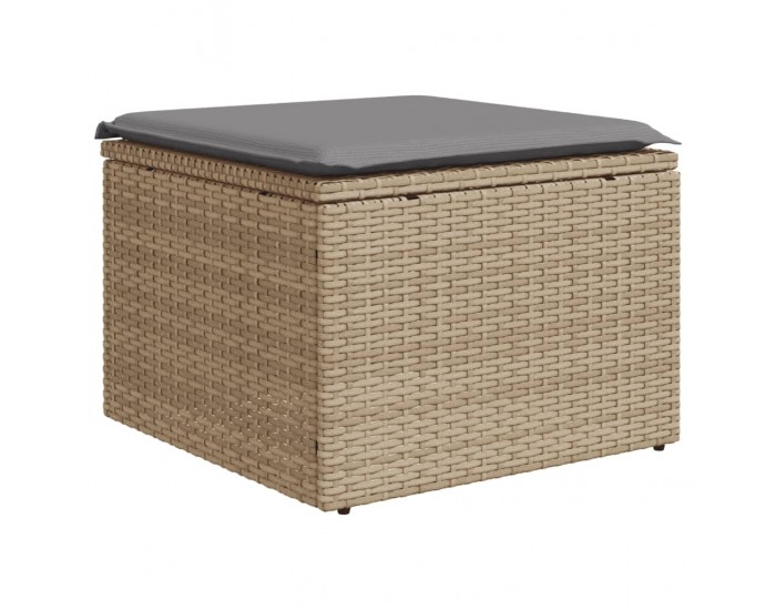 Sonata H Градински диван с възглавници, 10 части, бежов полиратан