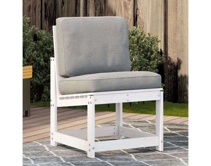 Sonata H Градински стол, бял, 50,5x55x77 см, борово дърво масив