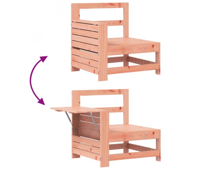 Sonata H Градински диван с подлакътник и странична масичка, дуглас масив