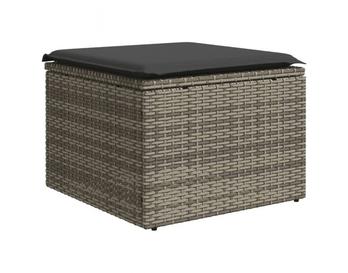 Sonata H Градински комплект диван с възглавници 10 части сив полиратан