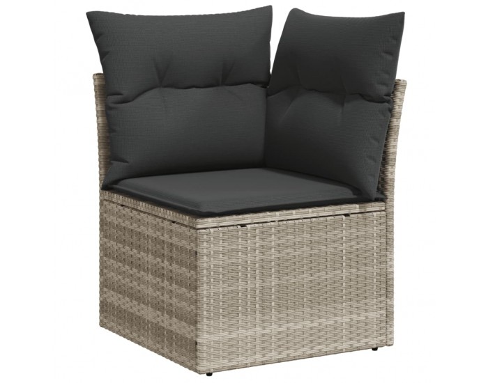 Sonata H Градински комплект с възглавници, 8 части, светлосив полиратан