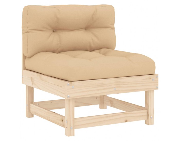 Sonata H Средни дивани с възглавници, 2 бр, борово дърво масив