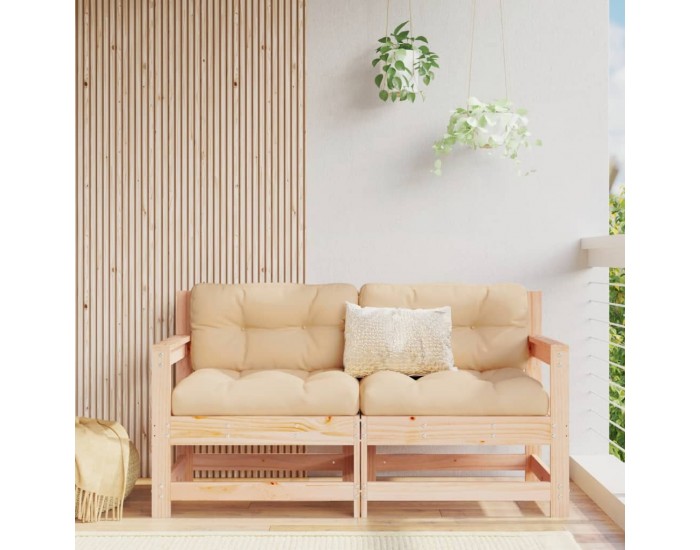 Sonata H Градински столове с възглавници, 2 бр, бор масив