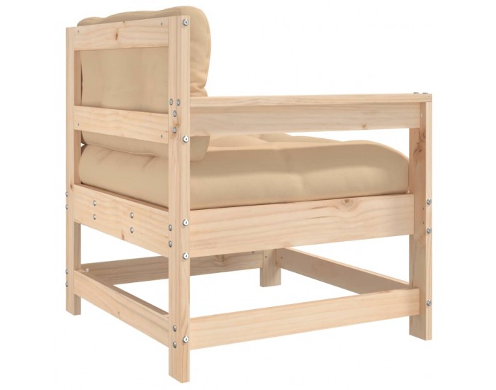 Sonata H Градински столове с възглавници, 2 бр, бор масив