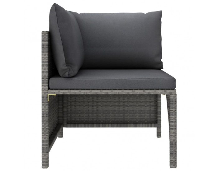 Sonata H 4-местен градински диван с възглавници, сив, полиратан