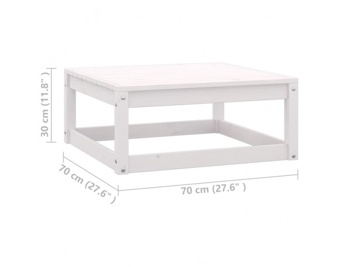 Sonata H Градински лаундж комплект 3 части с възглавници бял бор масив