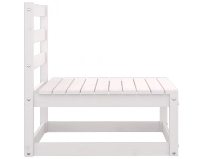 Sonata H Градински лаундж комплект 3 части с възглавници бял бор масив