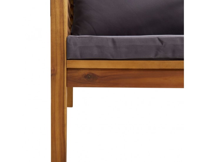 Sonata H Комплект диван от 2 части с тъмносиви възглавници акация